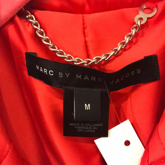 MARC BY MARC JACOBS shiny red button down coat M - Picture 2 of 8